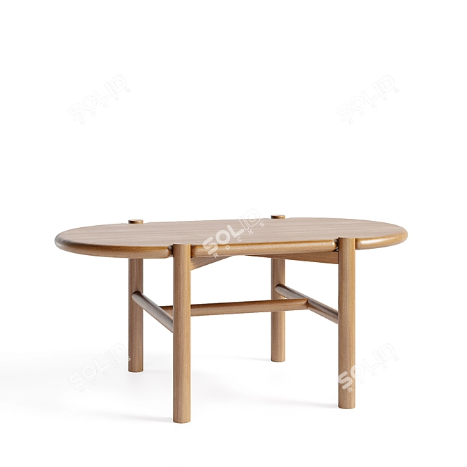 Customizable OM DT 042 Wooden Desk 3D model image 2