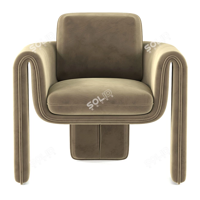 Velvet Floria Chair: Luxuriously Comfortable 3D model image 2