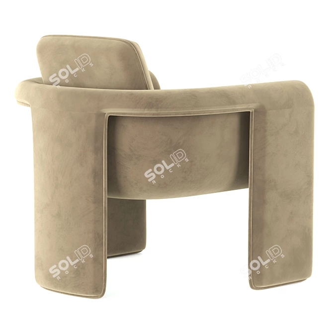 Velvet Floria Chair: Luxuriously Comfortable 3D model image 3