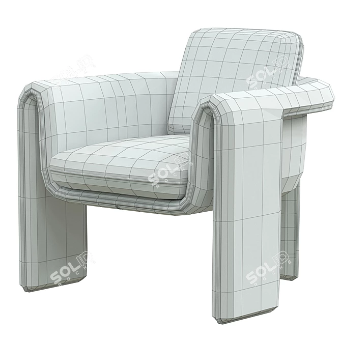 Velvet Floria Chair: Luxuriously Comfortable 3D model image 5