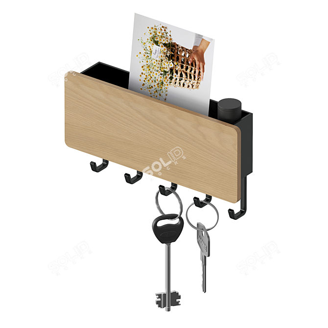 Multifunctional Wall Key Holder 3D model image 1