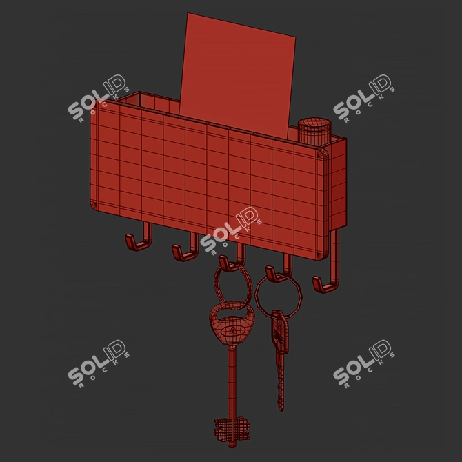 Multifunctional Wall Key Holder 3D model image 4