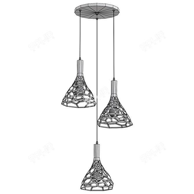 Elegant Velante Pendant Chandelier 3D model image 2