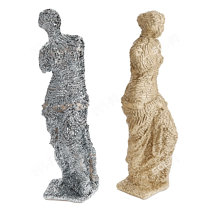 Pixelated Venus Sculpture 3D model image 1