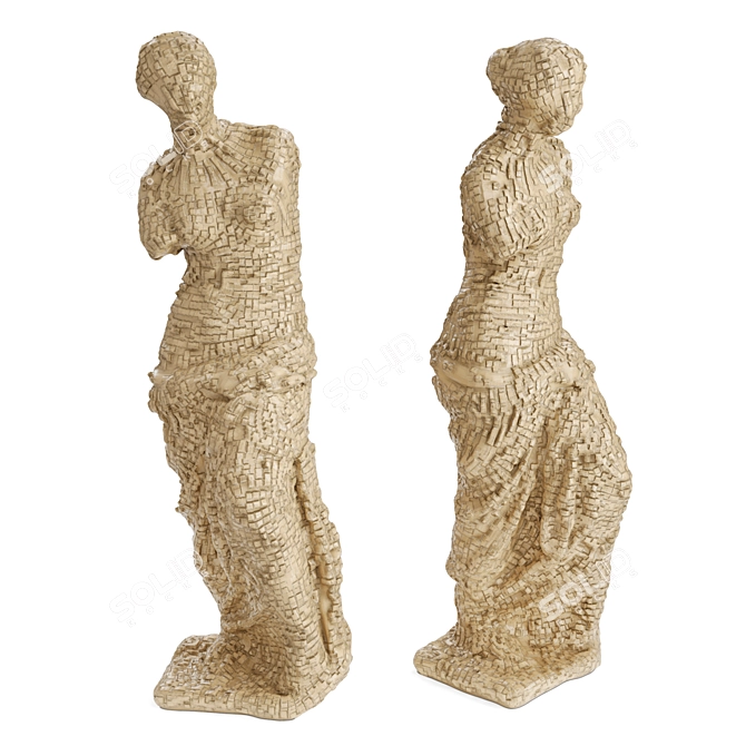 Pixelated Venus Sculpture 3D model image 2