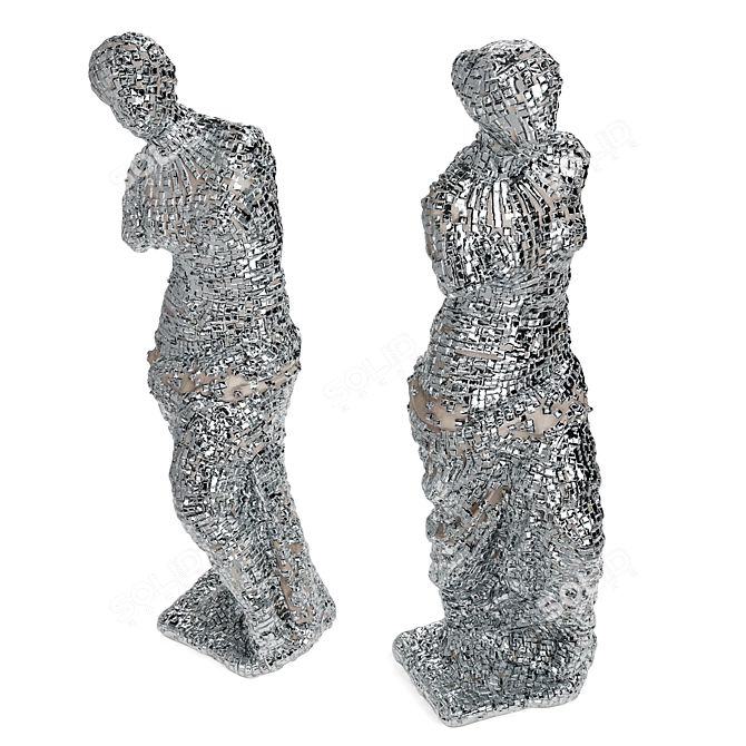 Pixelated Venus Sculpture 3D model image 3