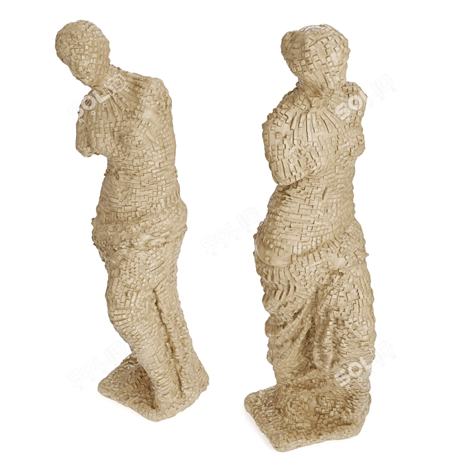 Pixelated Venus Sculpture 3D model image 4