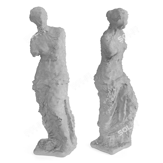 Pixelated Venus Sculpture 3D model image 7