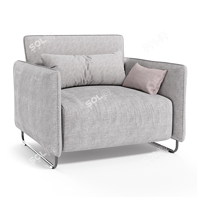 Convertible Cord Armchair 3D model image 1