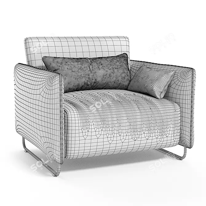 Convertible Cord Armchair 3D model image 3