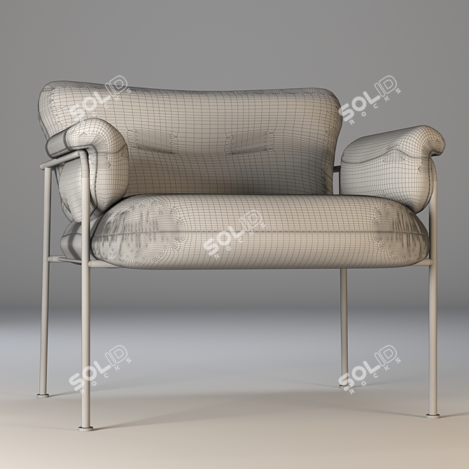 Elegant Armchair with 3D Modeling 3D model image 3