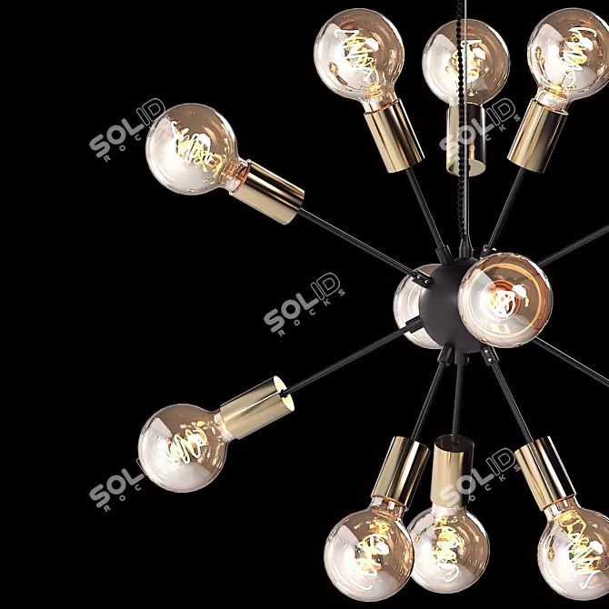 Elegant Glass Pendant Chandelier 3D model image 3