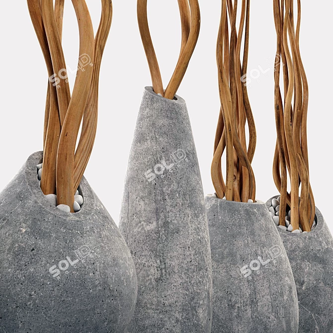Elegant Branch Slice Vase 3D model image 2