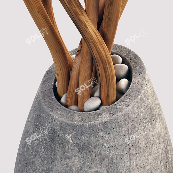 Elegant Branch Slice Vase 3D model image 4