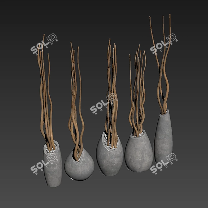 Elegant Branch Slice Vase 3D model image 6