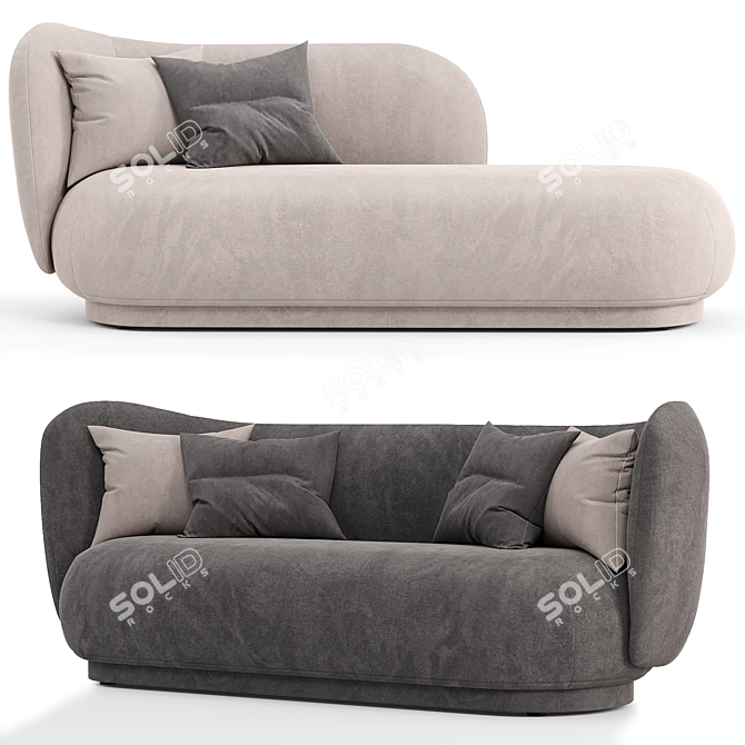 Ferm Living Rico Divan & Sofa 3D model image 2