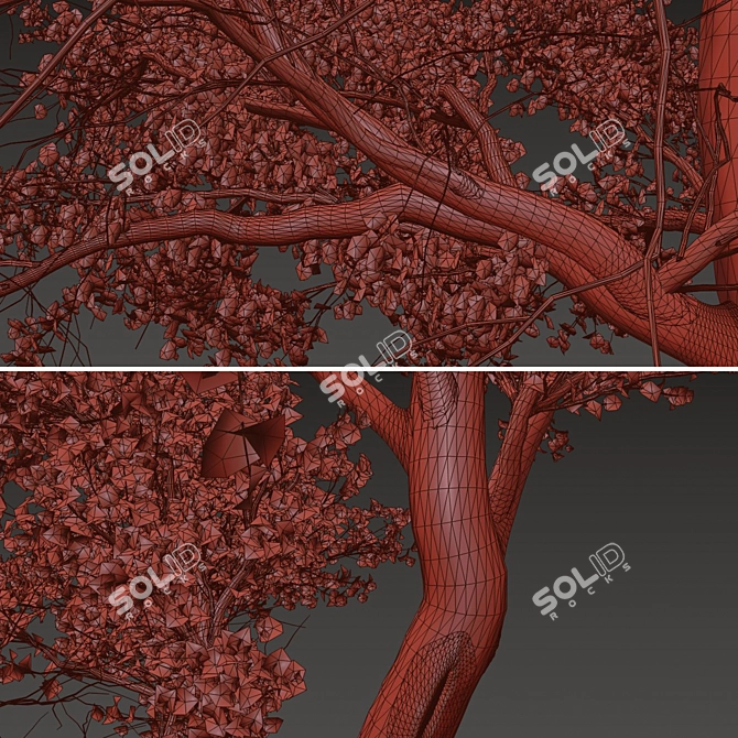 Golden Guardians: Set of 2 Euphrates Poplar Trees 3D model image 5