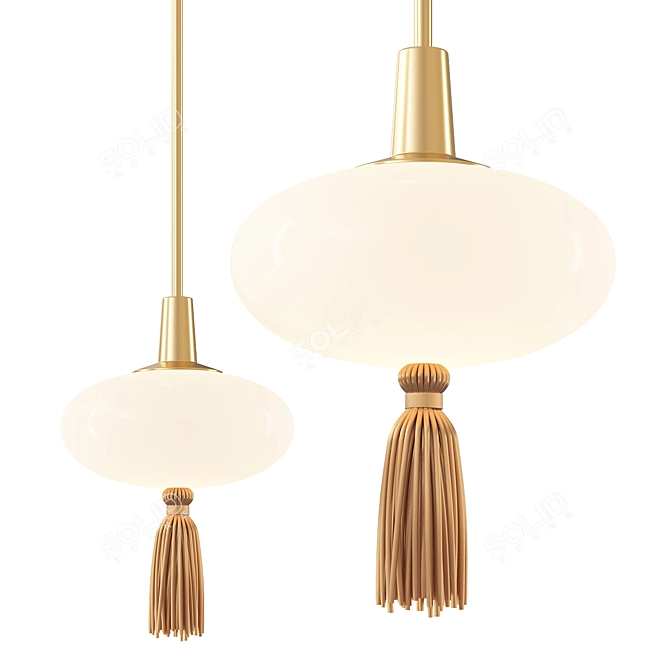 Glass Tassel Pendant Light 3D model image 1