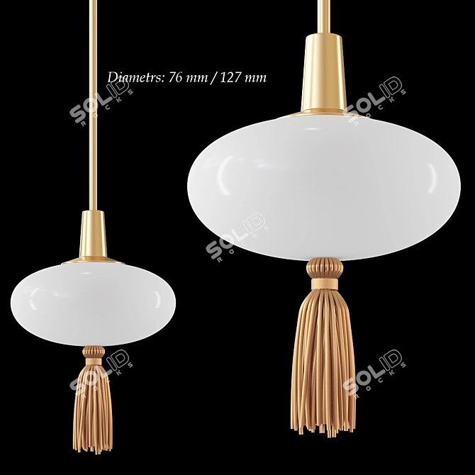 Glass Tassel Pendant Light 3D model image 2