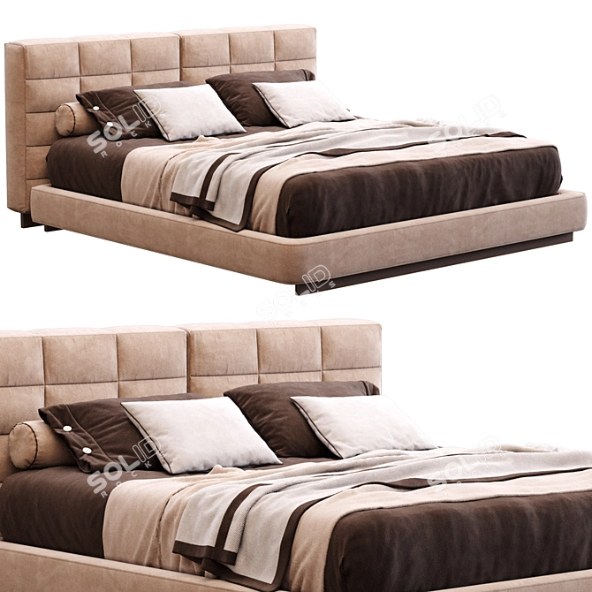 Elegant Minotti Lanwrence Bed 3D model image 1