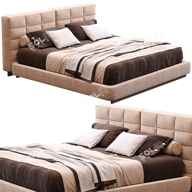 Elegant Minotti Lanwrence Bed 3D model image 2