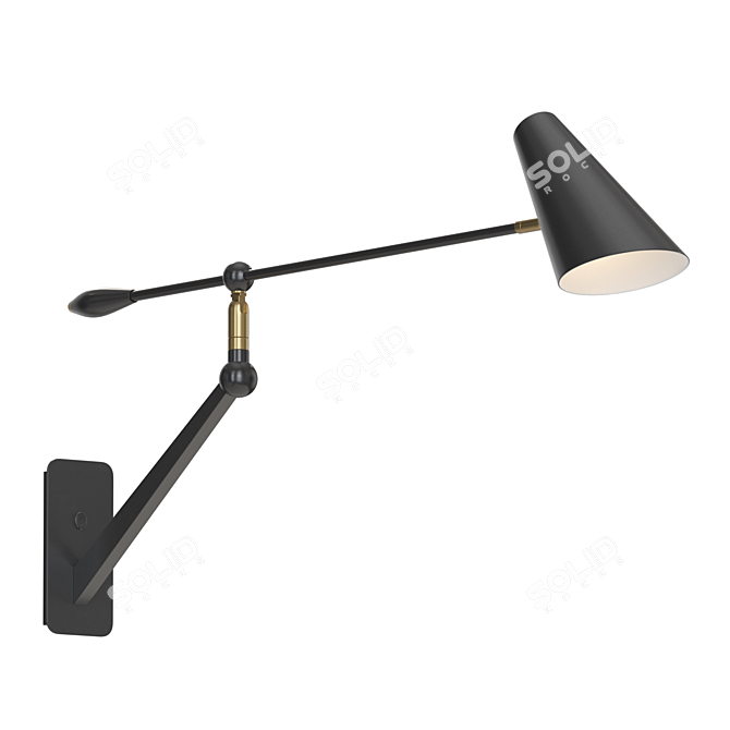 Black Cone Wall Lamp: Lampatron GENESIS 3D model image 1