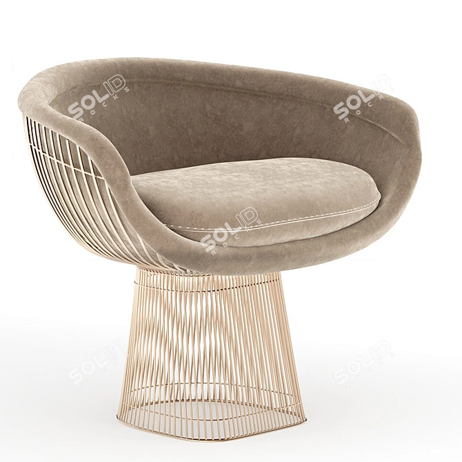 Platner Lounge Chair - Elegant and Versatile Design 3D model image 3