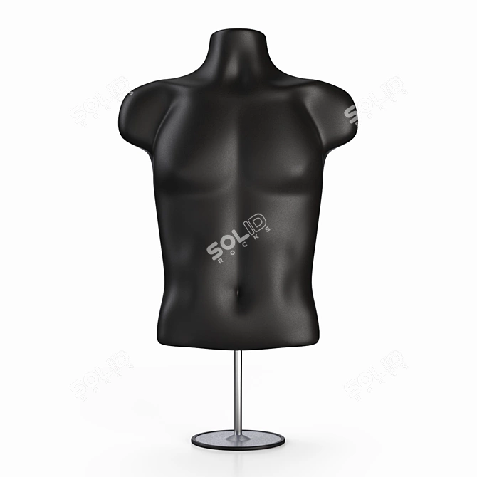 Sleek Male Torso Mannequin 3D model image 2