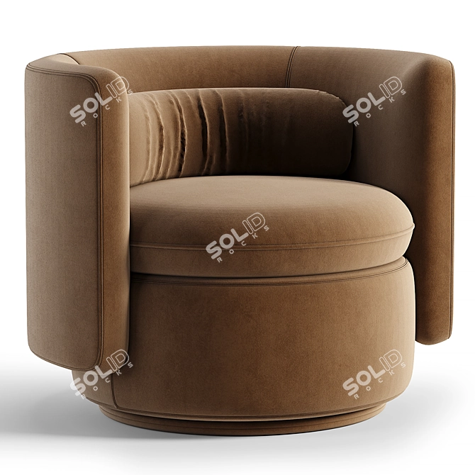 Modern Swivel Chair with Alessandra Design 3D model image 1