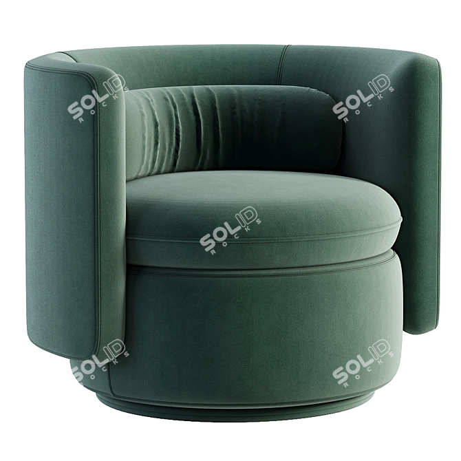 Modern Swivel Chair with Alessandra Design 3D model image 2