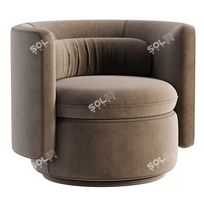 Modern Swivel Chair with Alessandra Design 3D model image 3
