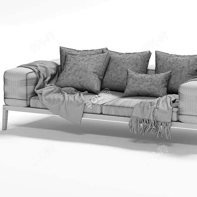 Slifesteel Sectional Sofa: Modern, Stylish, and Comfortable 3D model image 4