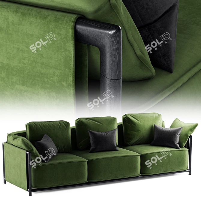 Sleek Elegance: GHIDINI 1961 DODO Sofa 3D model image 1