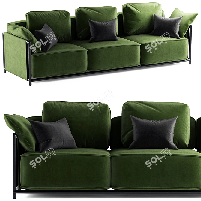 Sleek Elegance: GHIDINI 1961 DODO Sofa 3D model image 2