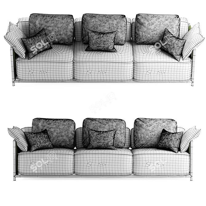 Sleek Elegance: GHIDINI 1961 DODO Sofa 3D model image 4