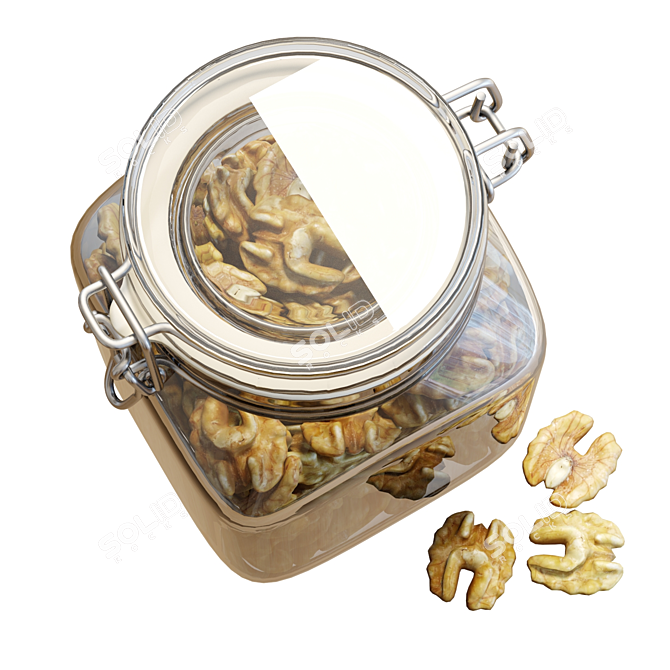 Fido Jar with Walnuts - High-Quality Food Set 3D model image 3