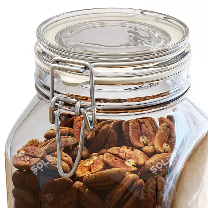 Fido Jar with Pecans: High-Quality Food Set 3D model image 4