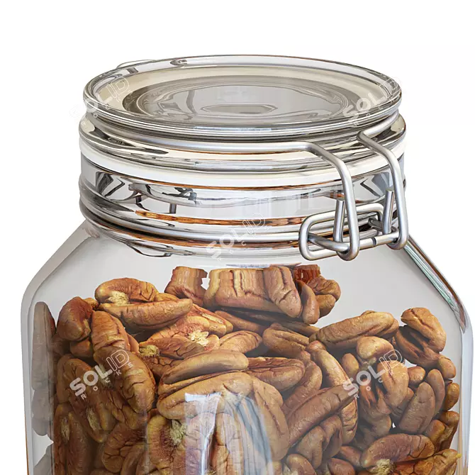 Fido Jar with Pecans: High-Quality Food Set 3D model image 5