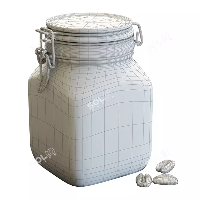 Fido Jar with Pecans: High-Quality Food Set 3D model image 6