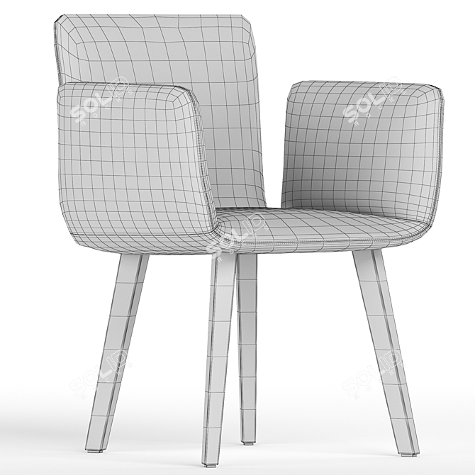 Sleek Jalis Chair 3D model image 5