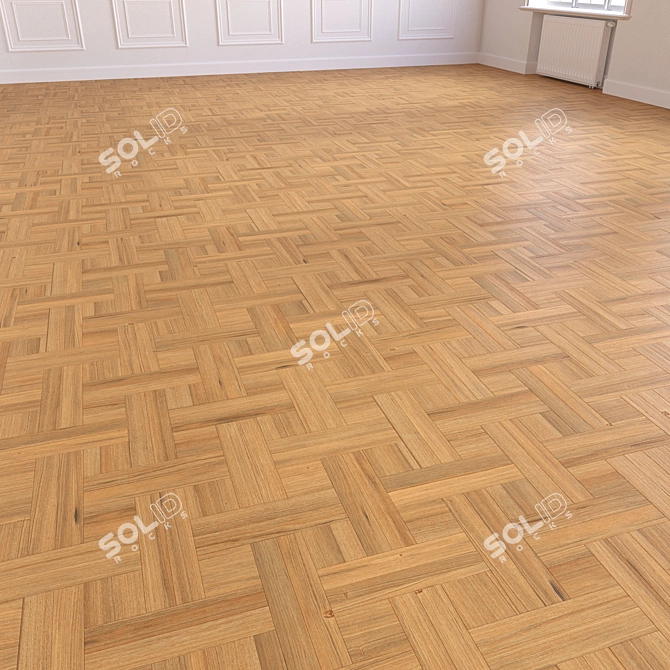 Title: Premium Wood Parquet Flooring 3D model image 4