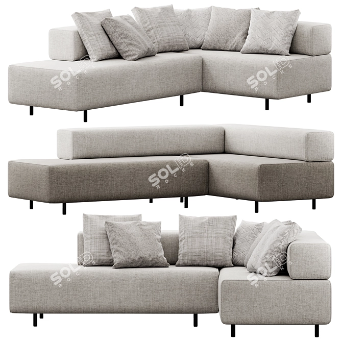 Poppin Block Party Corner Sofa 3D model image 1