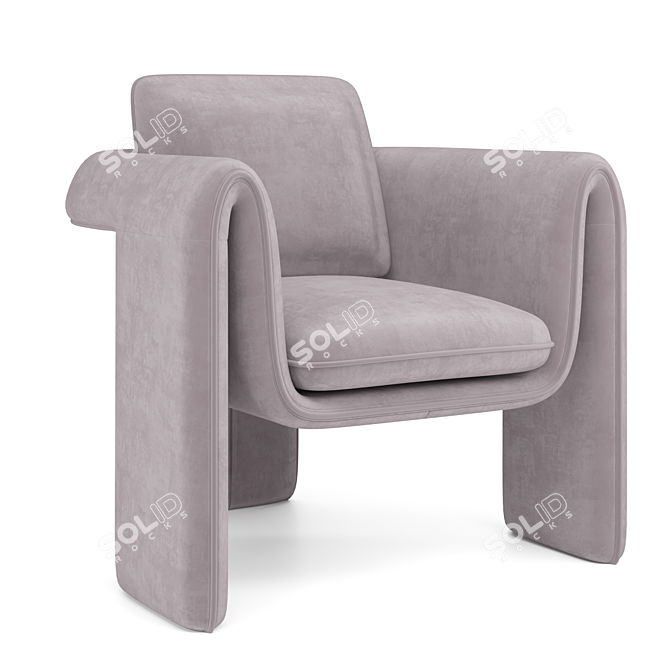 Luxury Floria Velvet Chair 3D model image 1