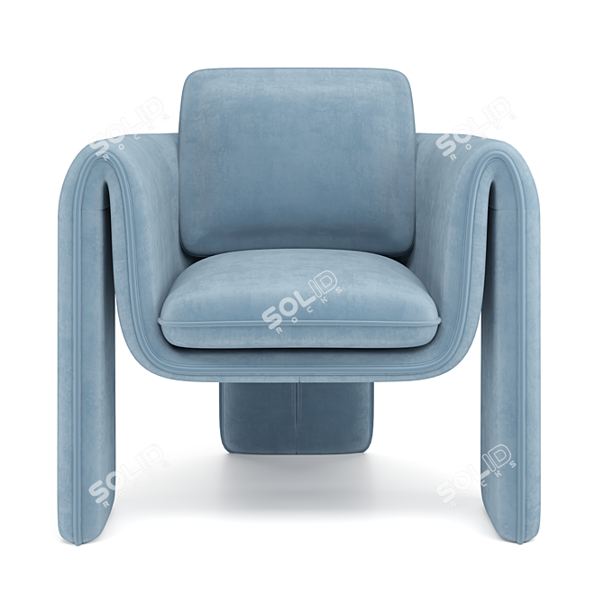 Luxury Floria Velvet Chair 3D model image 3