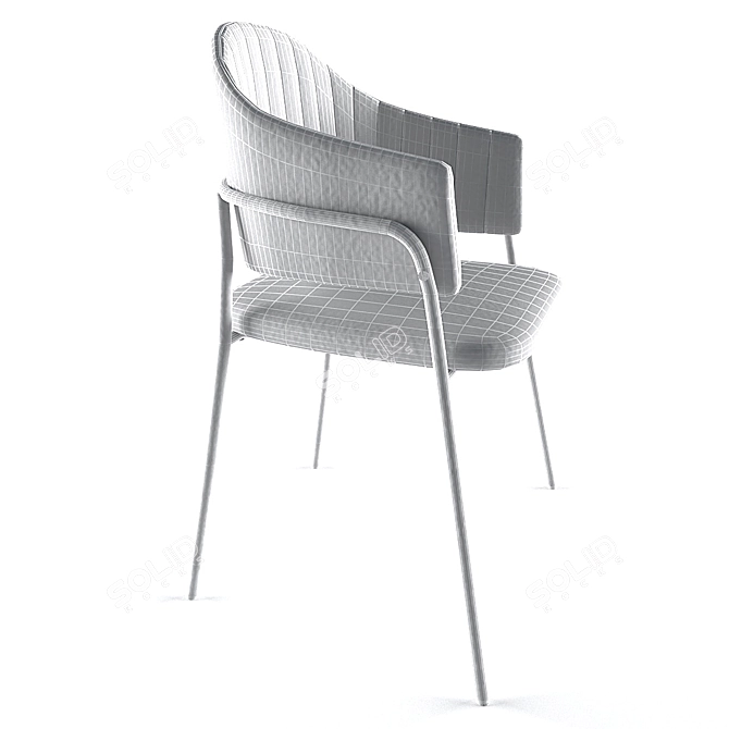 Elegant Velvet Dining Chair 3D model image 4