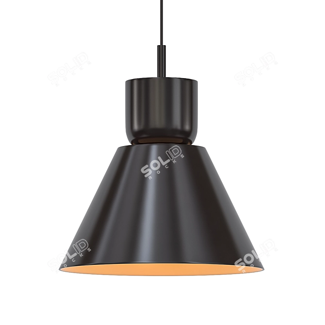 Elegant Metal Pendant Light 3D model image 1
