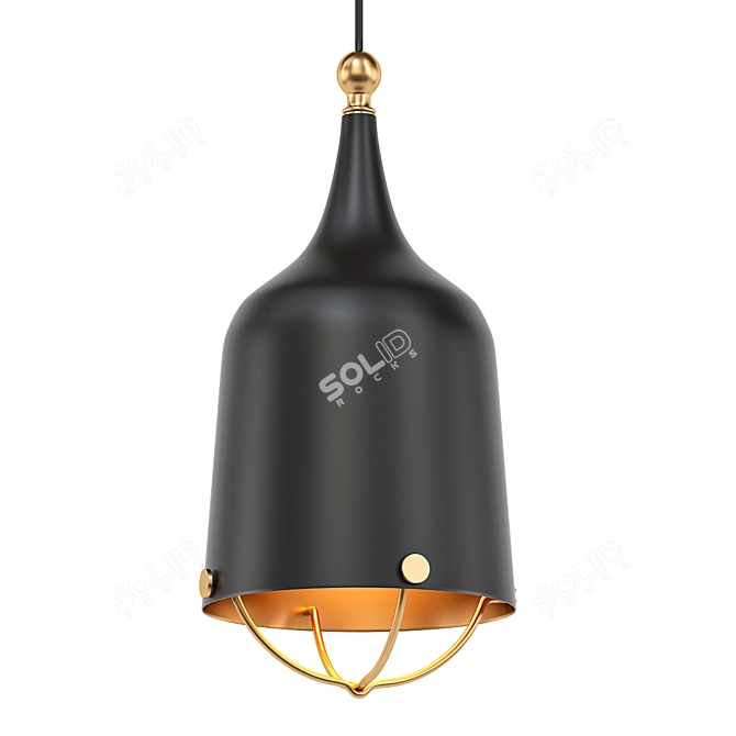 Modern Black Pendant Light: Progress Era 3D model image 1