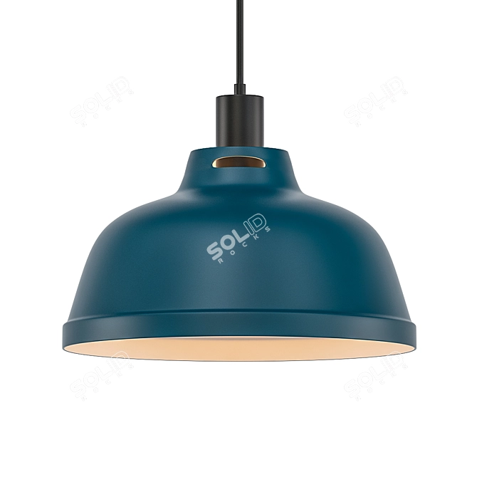 Modern Ink Blue & White Pendant 3D model image 1