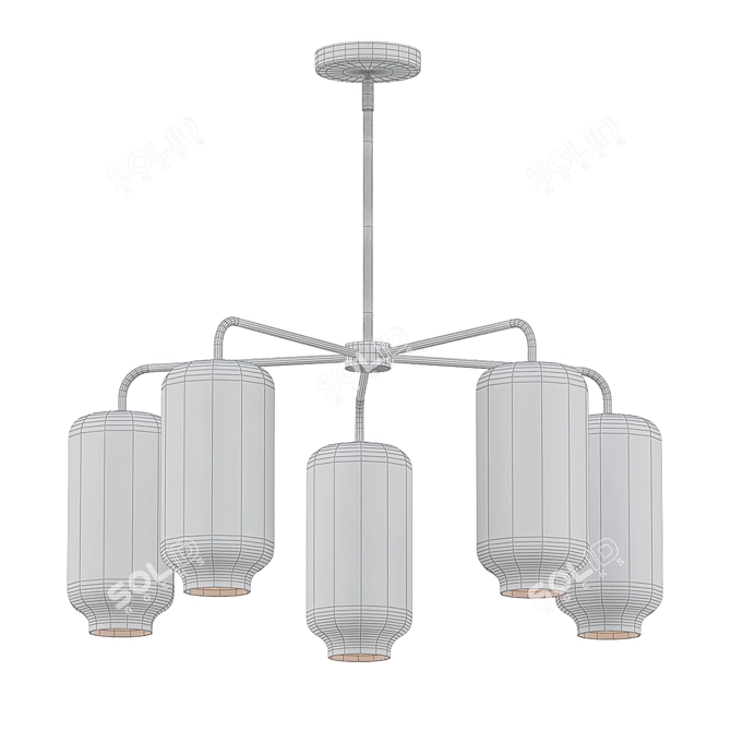 Elegant Glass Pebble Chandelier 3D model image 2