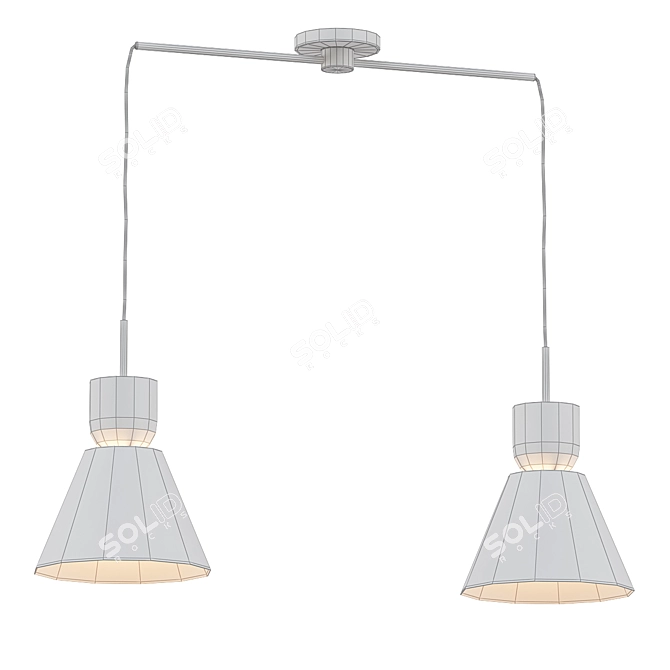 Sleek Metal Pendant Lights 3D model image 2